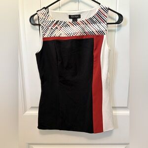 White House Black Market color block Tank Top. Size 2. Side zipper.